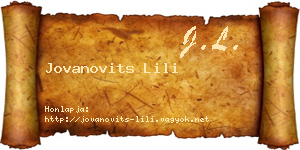 Jovanovits Lili névjegykártya